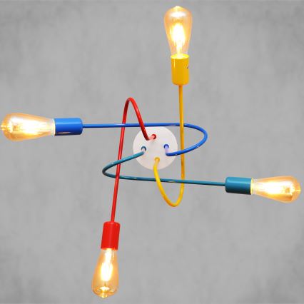 Lustre de teto infantil LED OXFORD 4xE27/10W/230V