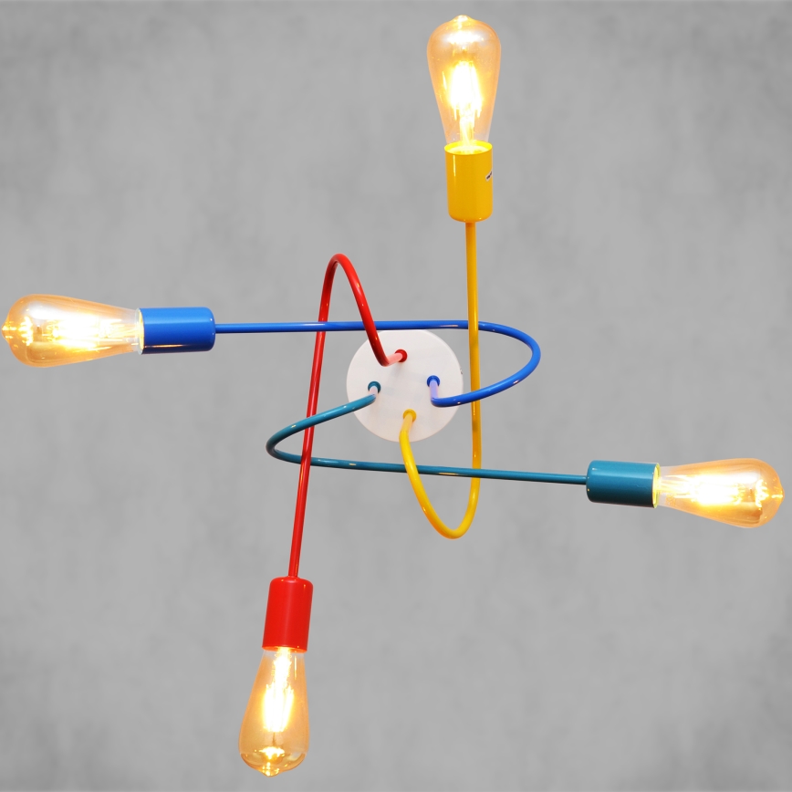 Lustre de teto infantil LED OXFORD 4xE27/10W/230V