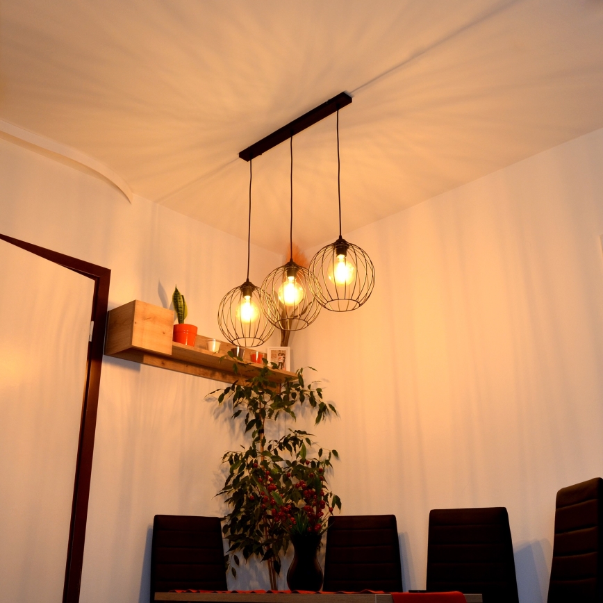 Lustre LED suspenso MERCURE 3xE27/15W/230V