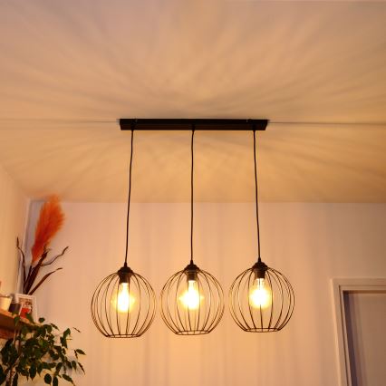 Lustre LED suspenso MERCURE 3xE27/15W/230V