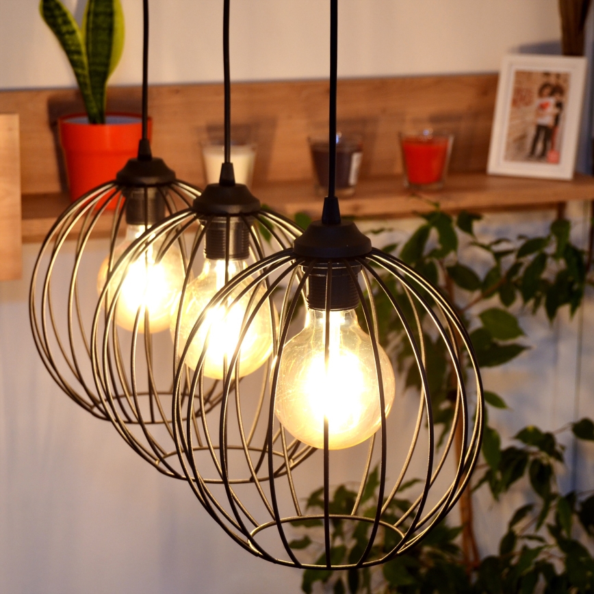 Lustre LED suspenso MERCURE 3xE27/15W/230V