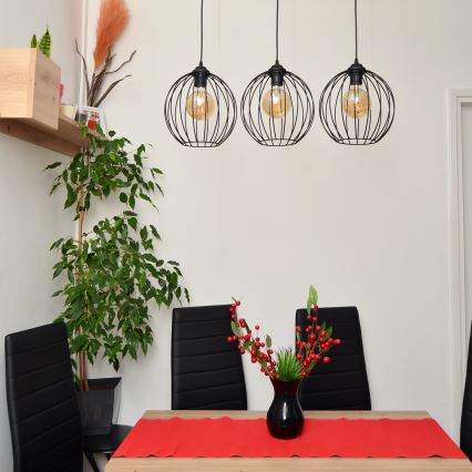 Lustre LED suspenso MERCURE 3xE27/15W/230V