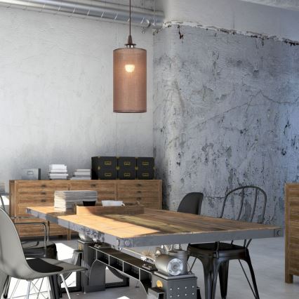 Lustre LED em cabo NOEL MINI 1xE27/60W/230V castanho