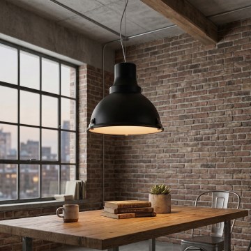 Lustre LED pendente em cabo INDUSTRY 1xE27/60W/230V preto