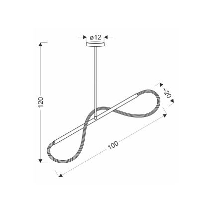 Lustre LED pendente em cabo SUPREME LED/22W/230V 100 cm dourado