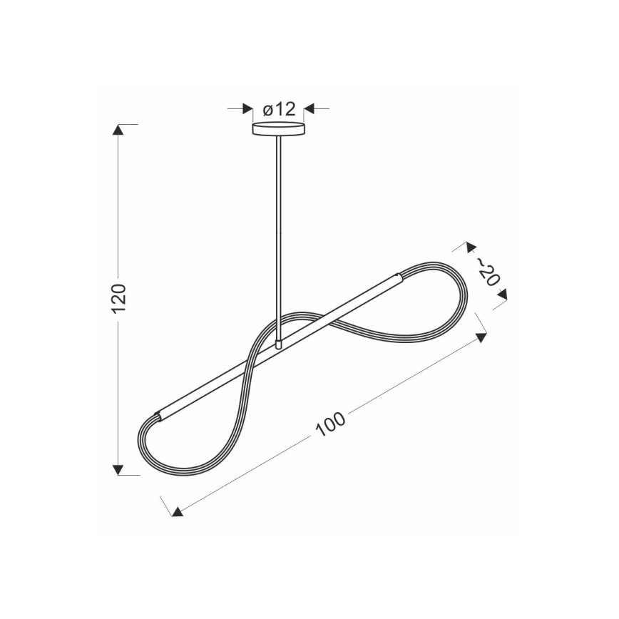 Lustre LED pendente em cabo SUPREME LED/22W/230V 100 cm dourado
