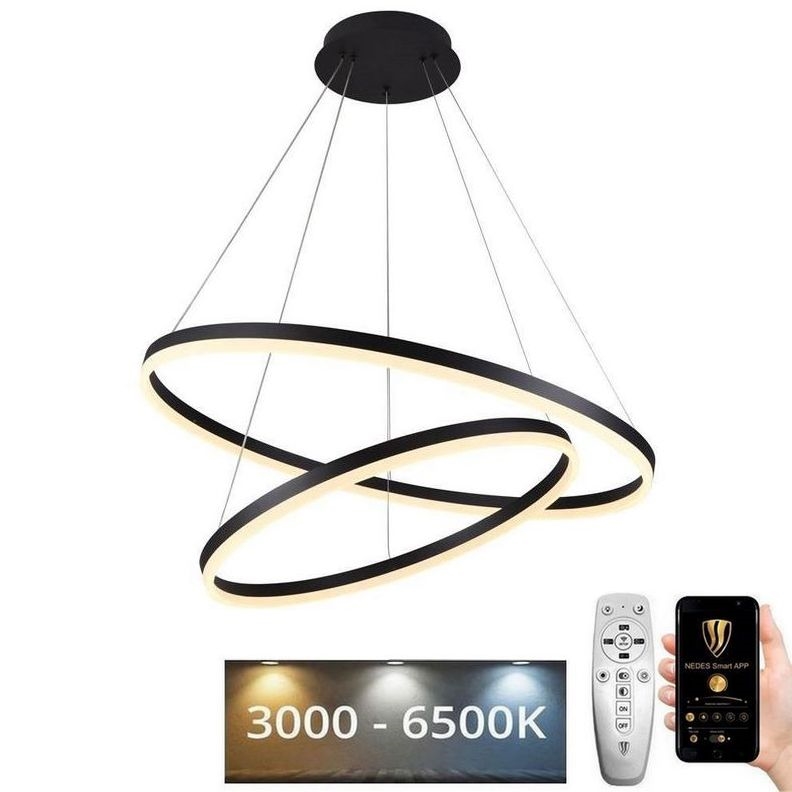 Lustre LED regulável em cabo LED/100W/230V 3000-6500K diâmetro 80 cm + comando à distância