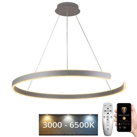Lustre LED regulável em cabo LED/100W/230V 3000-6500K diâmetro 80 cm + comando à distância
