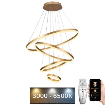 Lustre LED regulável em cabo LED/165W/230V 3000-6500K diâmetro 80 cm + comando à distância