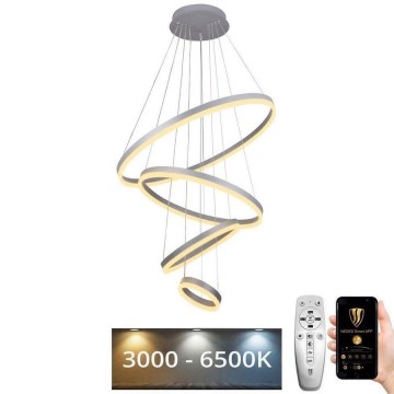 Lustre LED regulável em cabo LED/165W/230V 3000-6500K diâmetro 80 cm + comando à distância