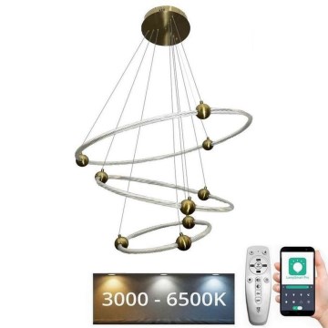 Lustre LED regulável em cabo LED/45W/230V 3000-6500K diâmetro 80 cm + comando à distância