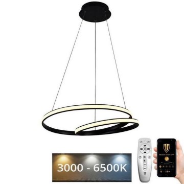 Lustre LED regulável em cabo LED/65W/230V 3000-6500K diâmetro 56 cm + comando à distância