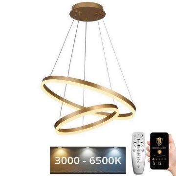 Lustre LED regulável em cabo LED/70W/230V 3000-6500K diâmetro 60 cm + comando à distância