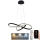 Lustre LED regulável em cabo LED/70W/230V 3000-6500K diâmetro 60 cm preto + comando à distância