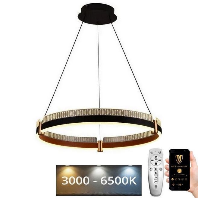 Lustre LED regulável em cabo LED/80W/230V 3000-6500K diâmetro 60 cm + controlo remoto