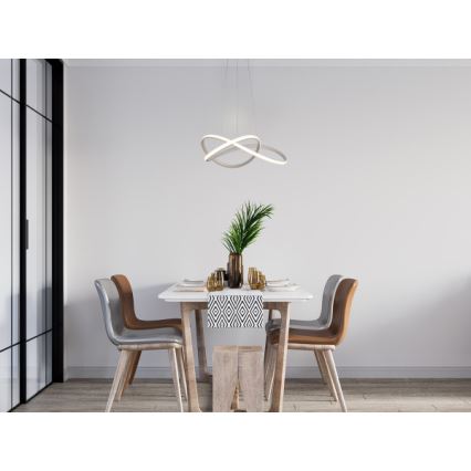 Lustre LED dimerizável suspenso por cabo LED/85W/230V 3000-6500K Ø 60 cm + comando remoto