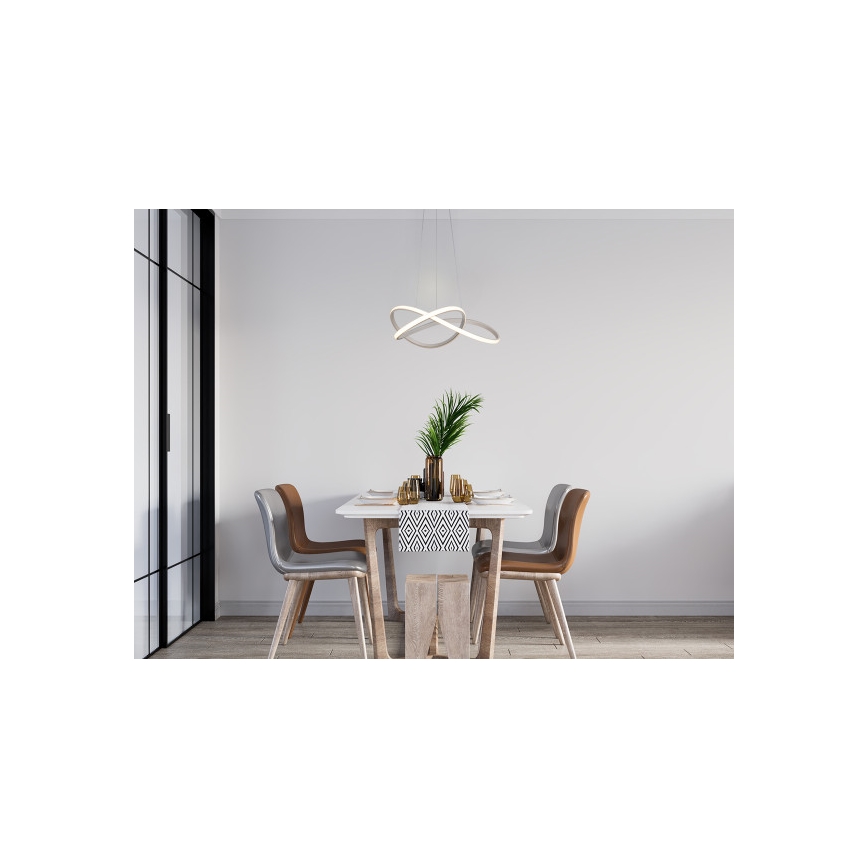 Lustre LED dimerizável suspenso por cabo LED/85W/230V 3000-6500K Ø 60 cm + comando remoto