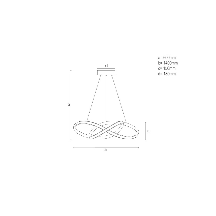 Lustre LED dimerizável suspenso por cabo LED/85W/230V 3000-6500K Ø 60 cm + comando remoto