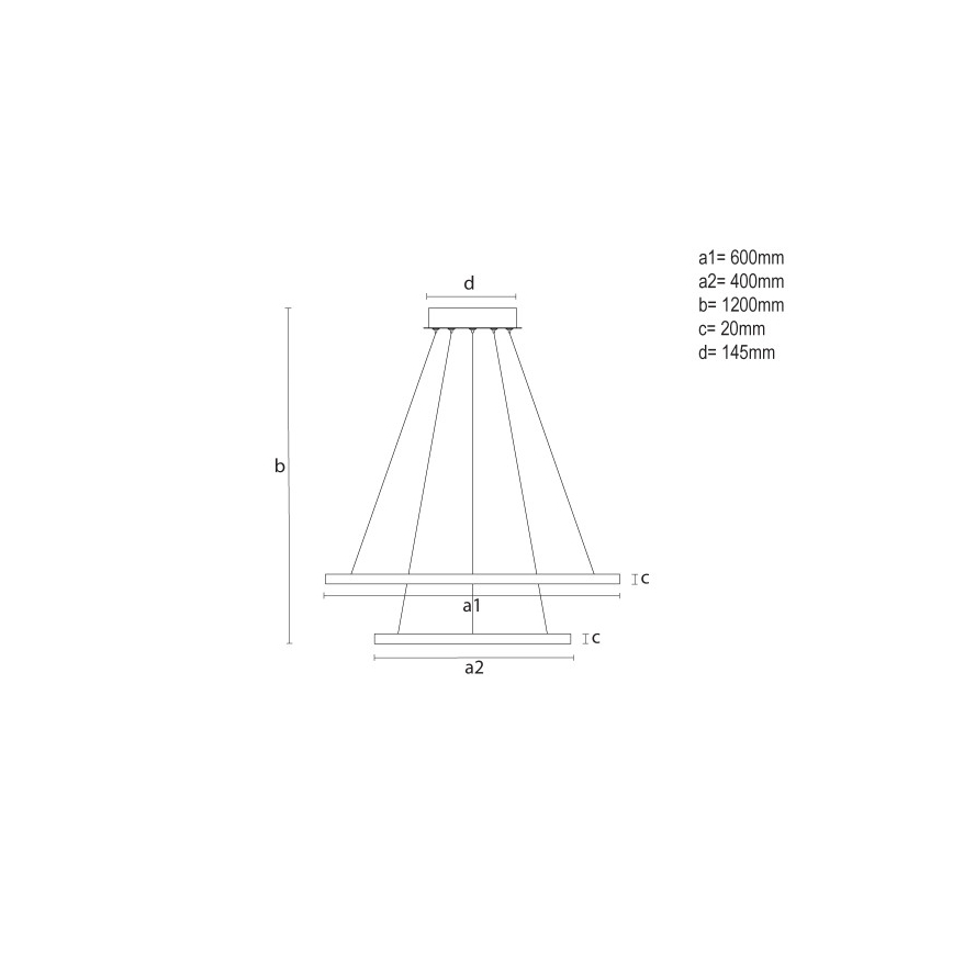 Lustre LED dimerizável suspenso por cabo LED/55W/230V 3000-6500K diâmetro 60 cm + controlo remoto