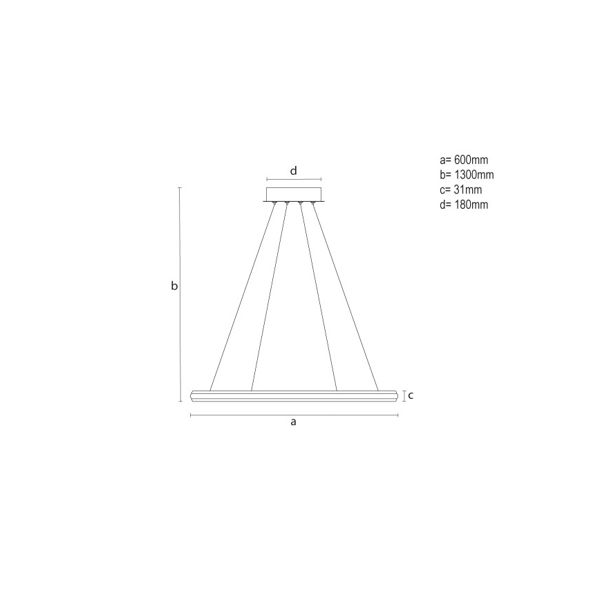 Lustre LED regulável em cabo LED/55W/230V 3000-6500K diâmetro 60 cm + controlo remoto
