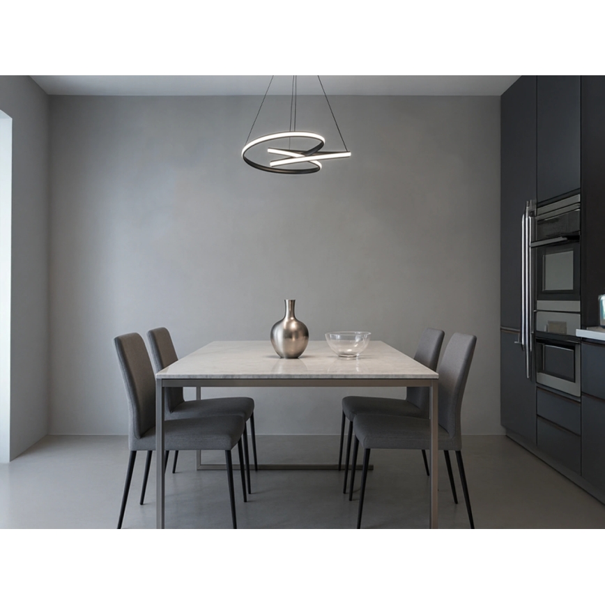 Lustre LED dimerizável suspenso por cabo, 85W/230V, 3000-6500K, Ø 49 cm + comando remoto
