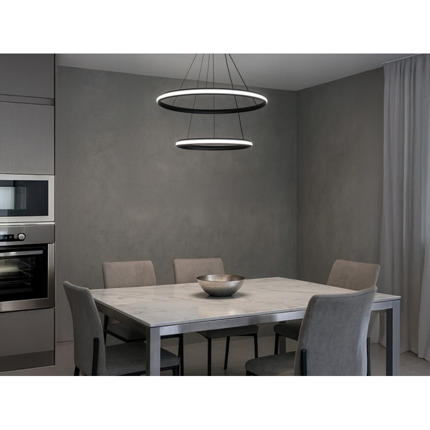 Lustre suspenso em cabo LED dimerizável LED/90W/230V 3000-6500K diâmetro 60 cm + controlo remoto