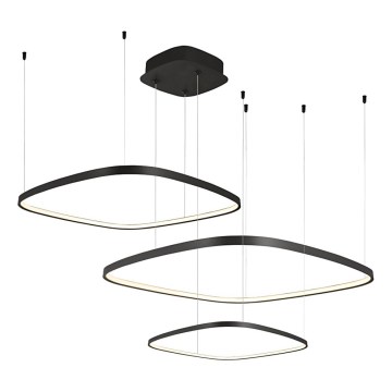 Lustre LED regulável suspenso por cabo LORENZO LED/70W/230V 3000/4000/6000K preto + controlo remoto