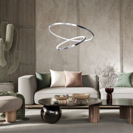 Lustre LED suspenso em cabo ROTONDA LED/51W/230V cromo brilhante