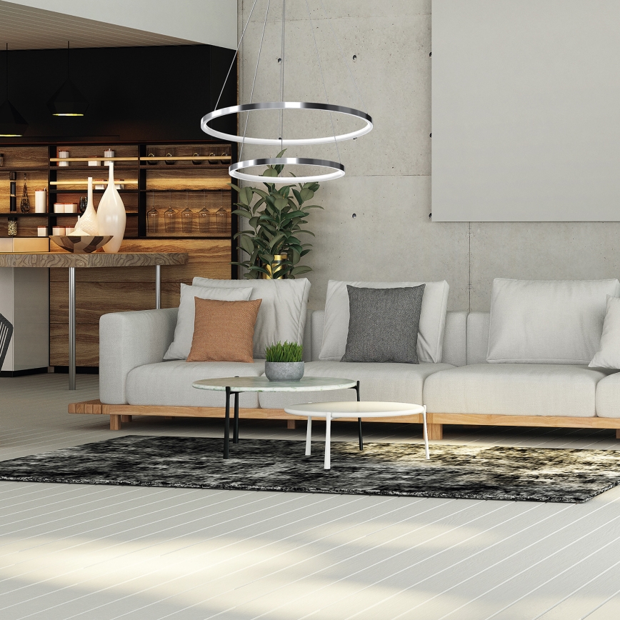 Lustre LED suspenso em cabo ROTONDA LED/51W/230V cromo brilhante