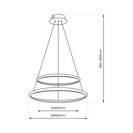 Lustre LED suspenso em cabo ROTONDA LED/51W/230V cromo brilhante