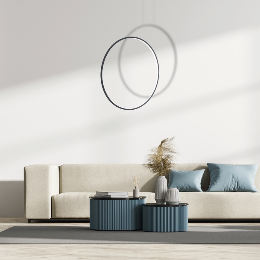 Lustre LED suspenso SATURNO LED/46W/230V diâmetro 80 cm IP44 antracite