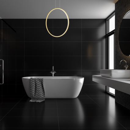Lustre LED suspenso em cabo SATURNO LED/46W/230V diâmetro 80 cm IP44 dourado