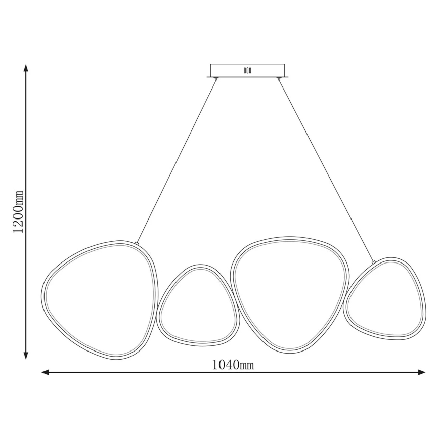 Lustre LED suspenso com cabo PETRA LED/48W/230V 4000K preto
