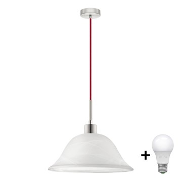 Lustre LED suspenso em cabo 1xE27/60W/230V branco