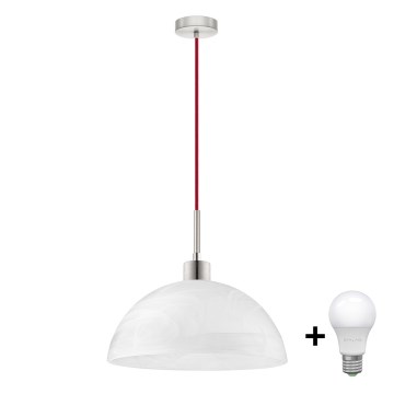 Lustre LED suspenso em cabo 1xE27/60W/230V branco/vermelho