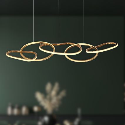 Lustre LED suspenso em cabo ANNELI LED/45W/230V 125 cm dourado