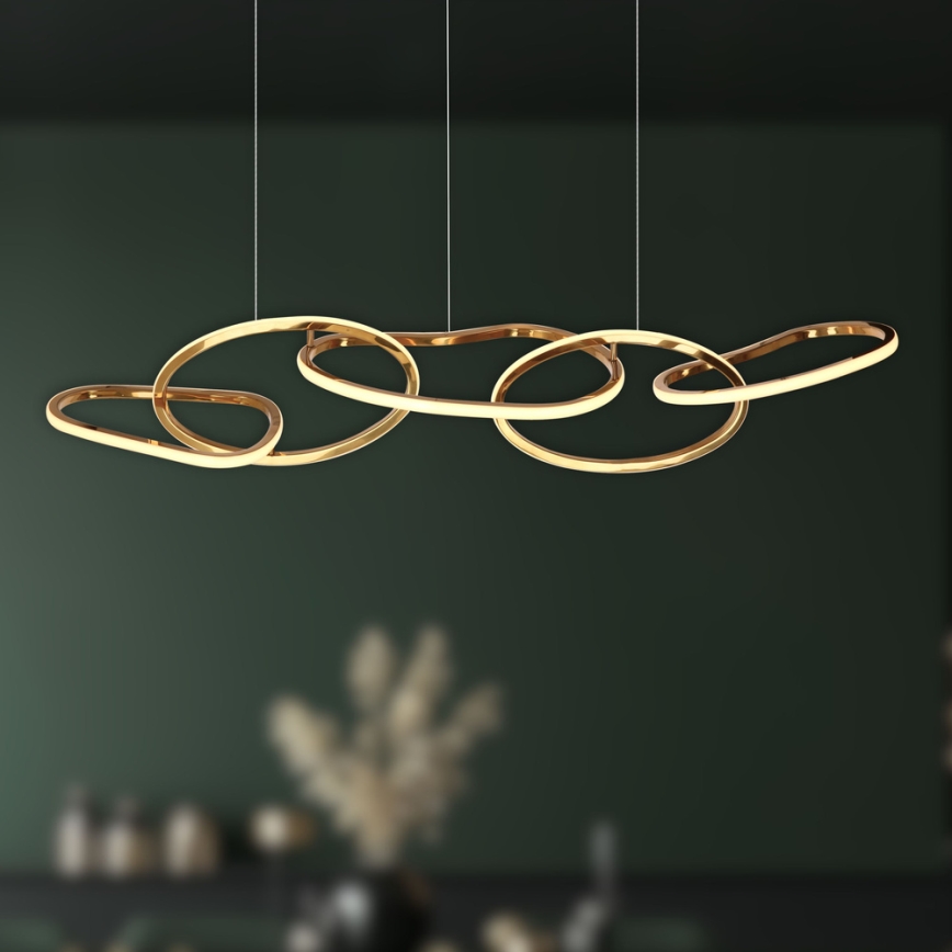 Lustre LED suspenso em cabo ANNELI LED/45W/230V 125 cm dourado
