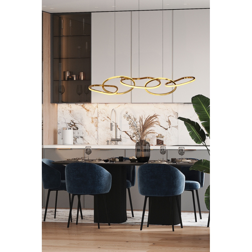 Lustre LED suspenso em cabo ANNELI LED/45W/230V 125 cm dourado