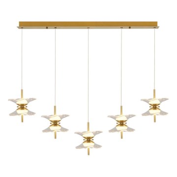 Lustre LED suspenso em cabo BUTTERFLY 10xLED/5W/230V 3000K dourado