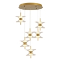 Lustre LED suspenso em cabo BUTTERFLY 12xLED/5W/230V 3000K dourado