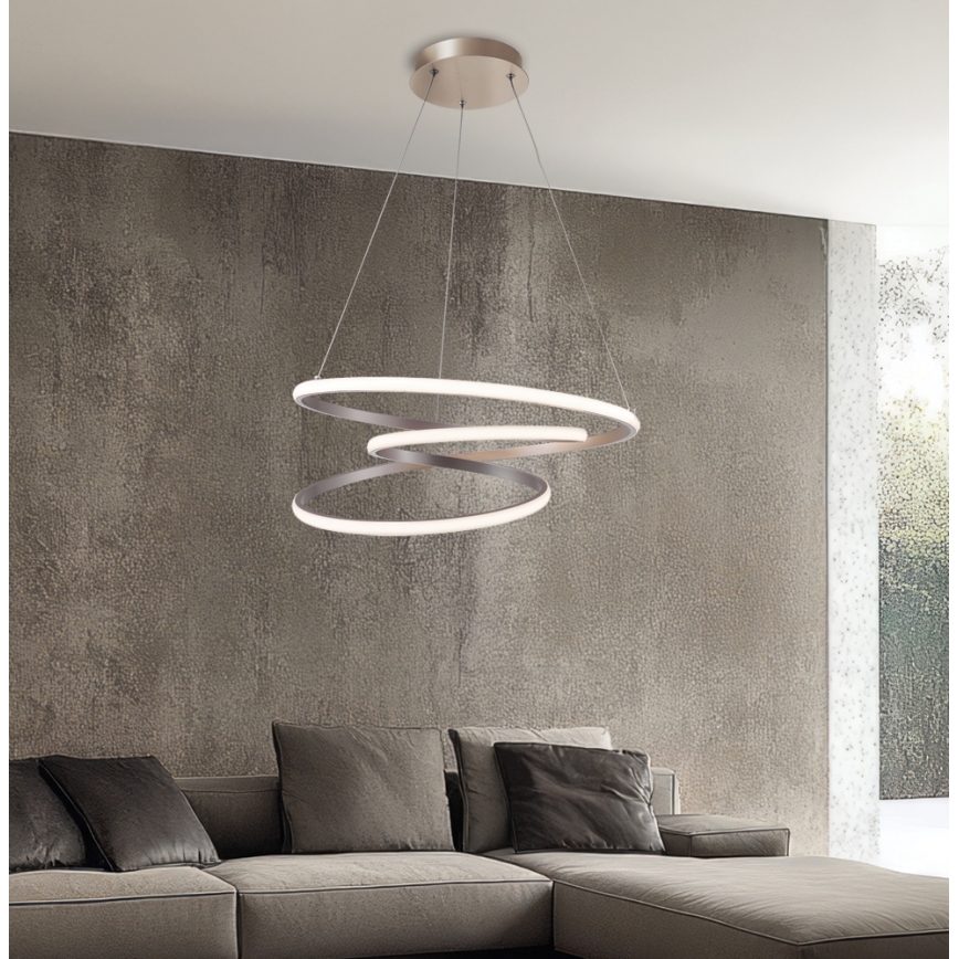 Lustre LED suspenso em cabo CORT LED/40W/230V prateado