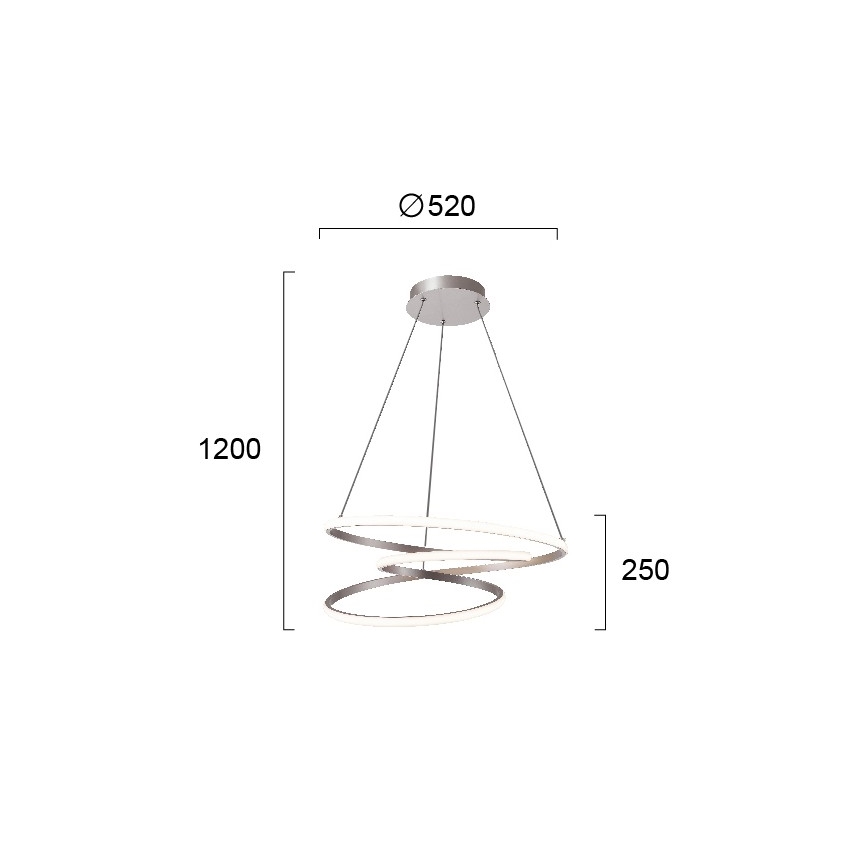 Lustre LED suspenso em cabo CORT LED/40W/230V prateado