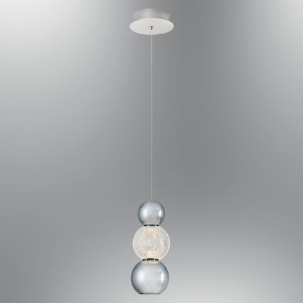 Lustre LED suspenso em cabo CREMONA LED/5W/230V 3000K cromo mate