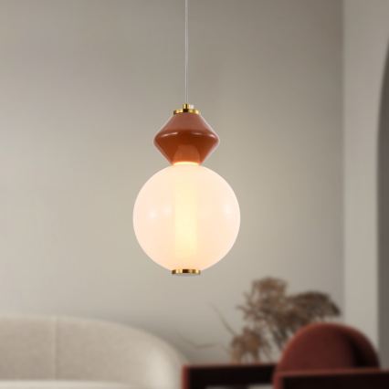Lustre LED suspenso em cabo FLORES LED/7W/230V dourado/castanho