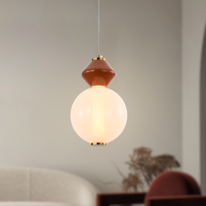 Lustre LED suspenso em cabo FLORES LED/7W/230V dourado/castanho