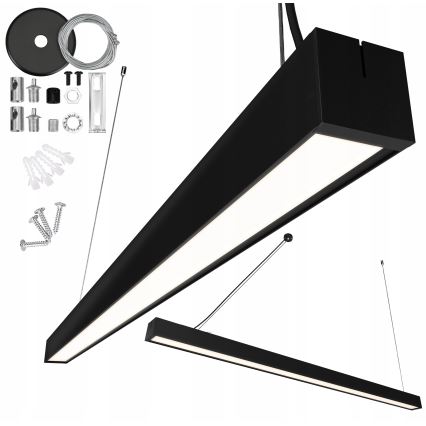 Lustre LED suspenso em cabo LED/44W/230V 6000K 120 cm preto