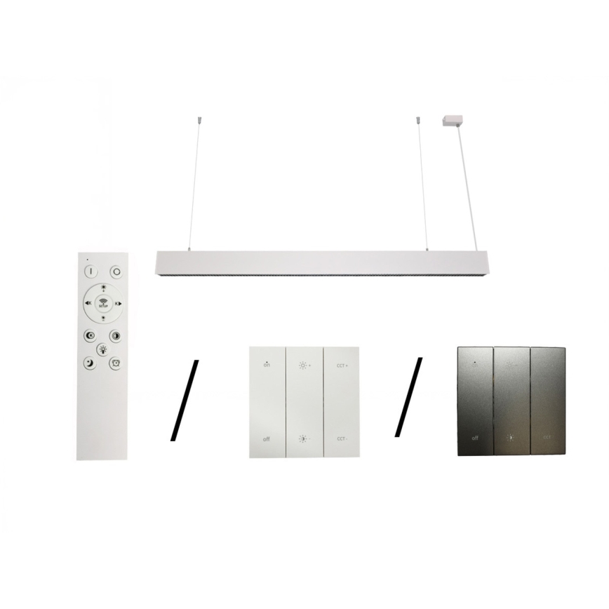 Lustre LED suspenso em cabo LED/55W/230V 3000/4000/6500K 120 cm branco