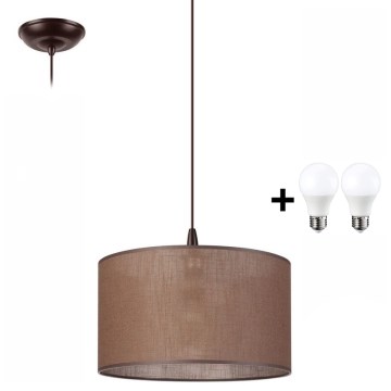 Lustre LED suspenso em cabo NOEL 1xE27/60W/230V castanho