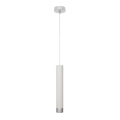 Lustre LED suspenso em cabo TUBA 1xGU10/4,8W/230V branco/cromado brilhante
