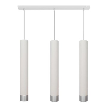 Lustre LED suspenso em cabo TUBA 3xGU10/4,8W/230V branco/cromado brilhante